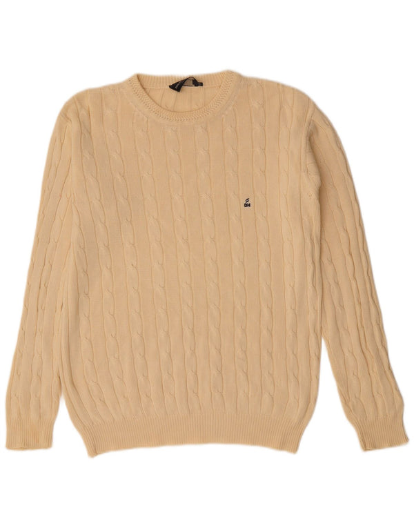 DANIEL HECHTER Mens Crew Neck Jumper Sweater EU 48 Medium Beige