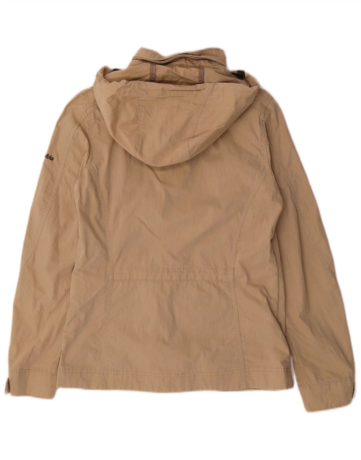 COLUMBIA Womens Hooded Bomber Jacket UK 6 XS Beige Cotton