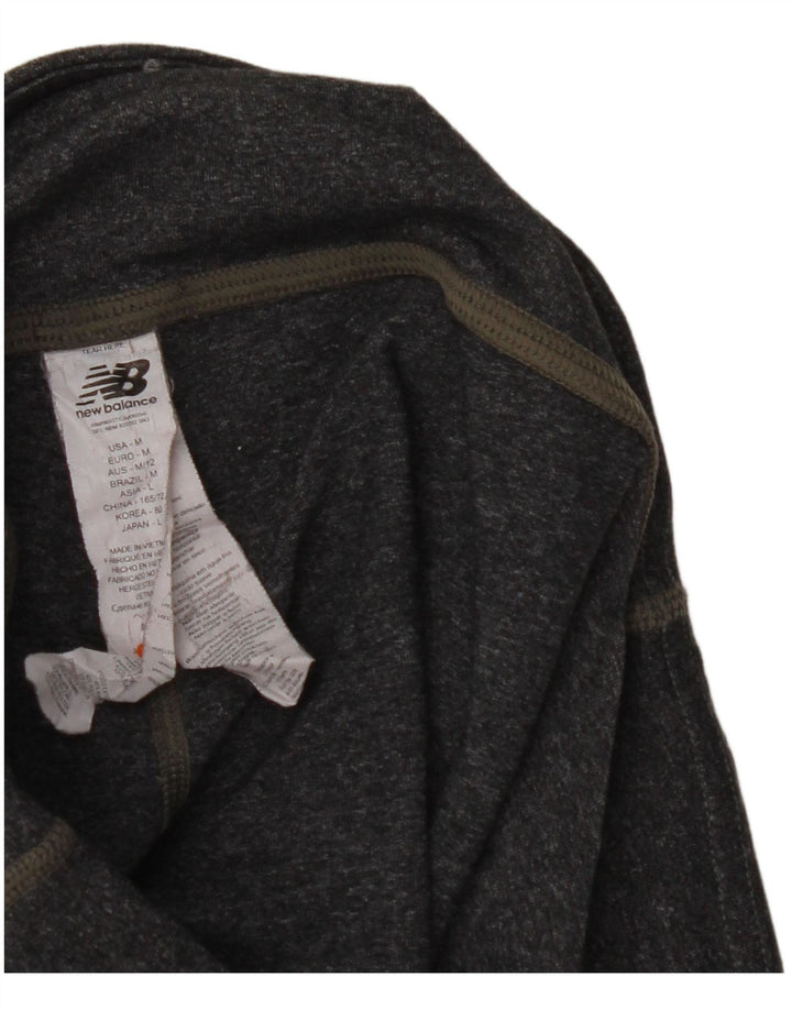 NEW BALANCE Womens Capri Leggings UK 12 Medium Grey Flecked Polyester