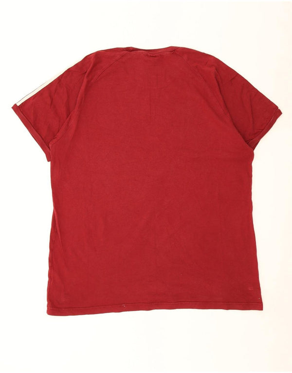 Adidas Mens T-Shirt Top XL Red Cotton