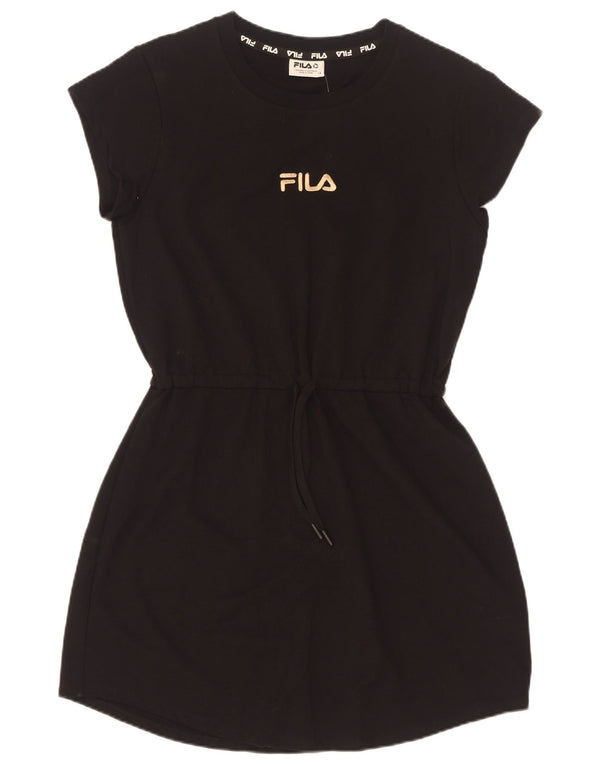 Fila Womens Graphic Basic Dress UK 14 Medium Black Cotton