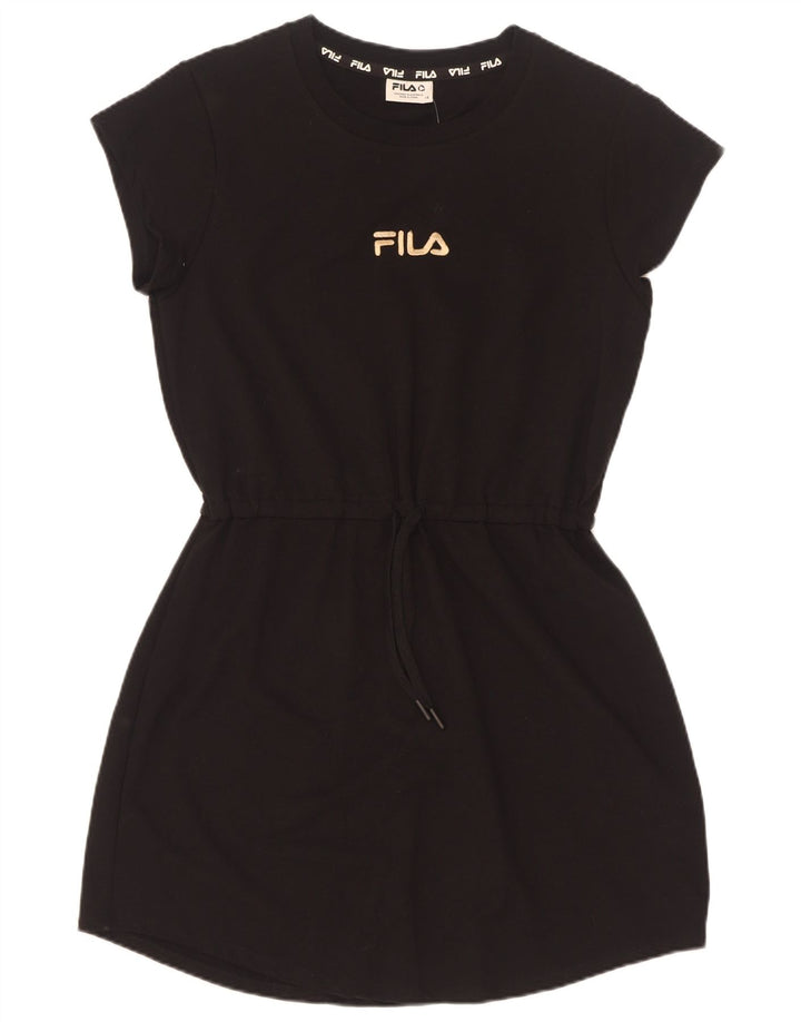 Fila Womens Graphic Basic Dress UK 14 Medium Black Cotton