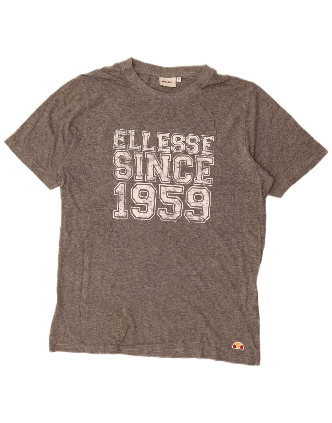 Ellesse Mens Graphic T-Shirt Top Medium Grey Flecked Cotton