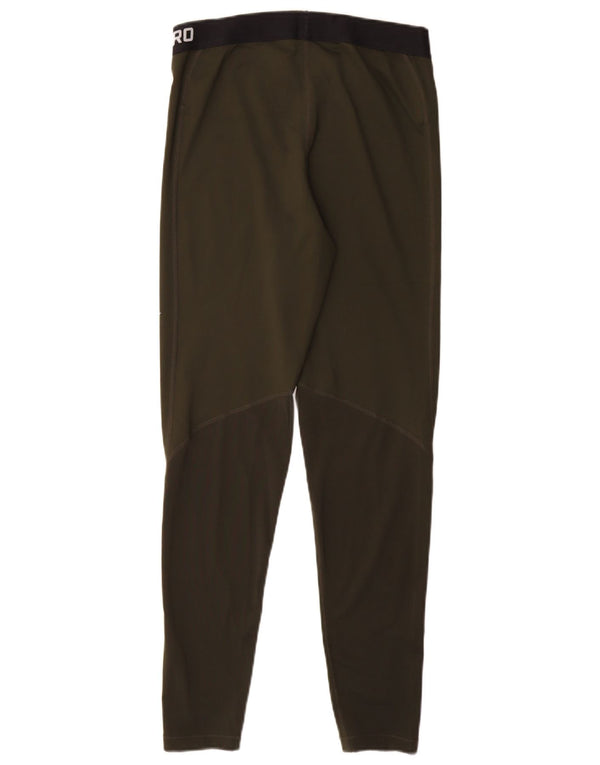 NIKE Womens Dri Fit Graphic Leggings UK 14 Large  Khaki Polyester