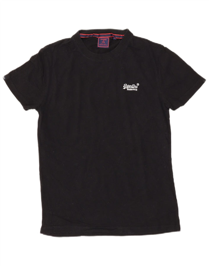 Superdry Mens T-Shirt Top Medium Black Cotton