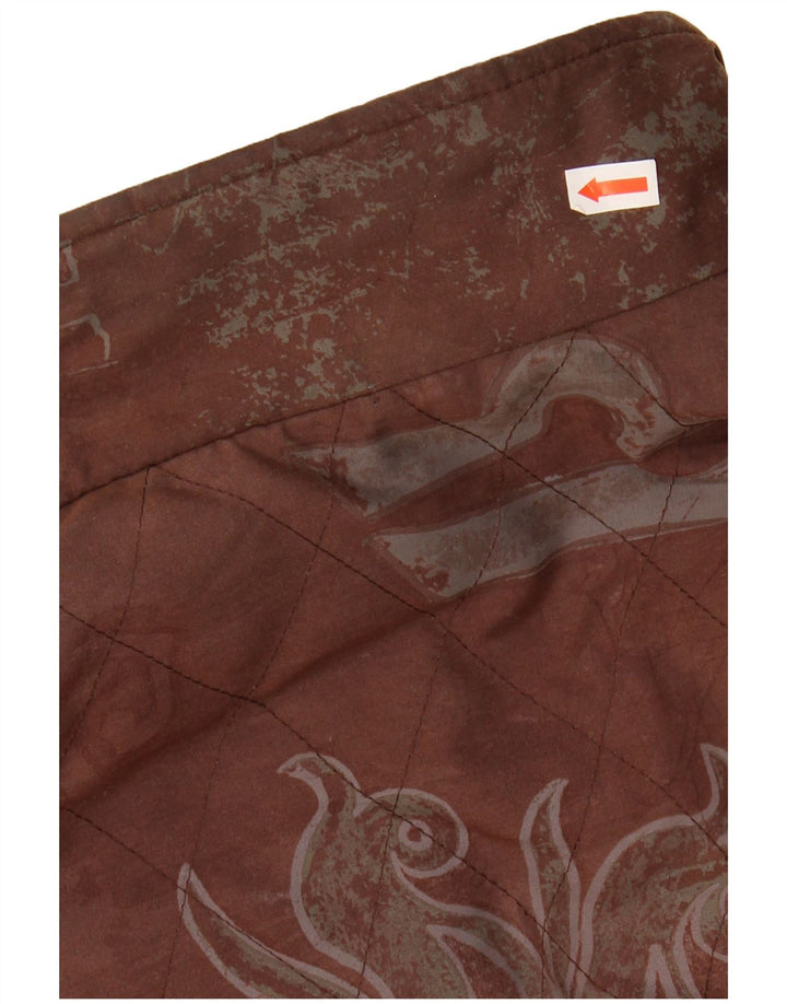 KARNER Womens Windbreaker Coat UK 20 2XL Brown Floral Polyester