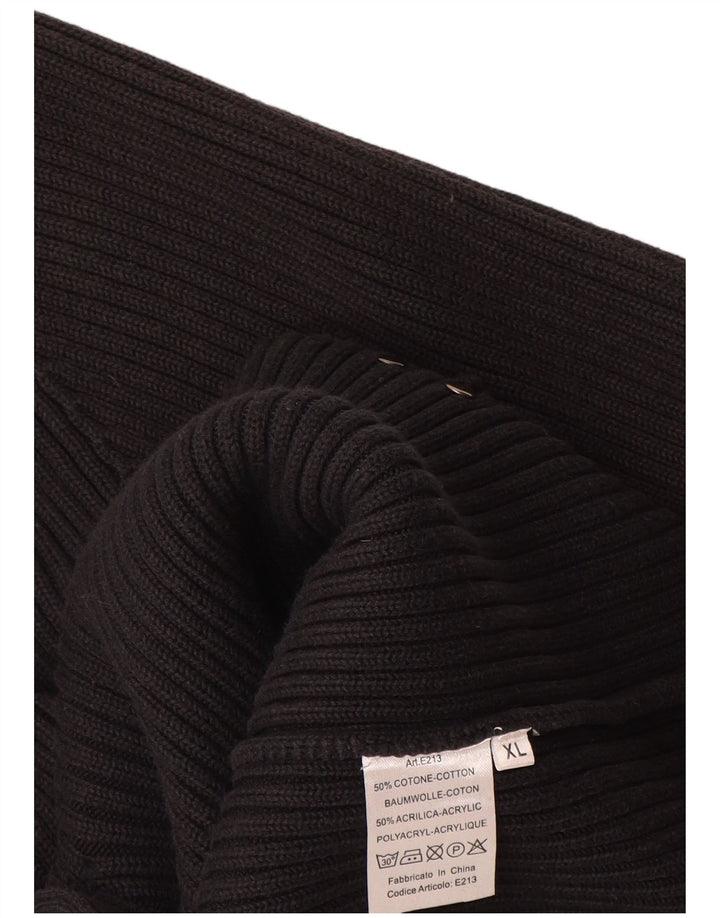 ELLESSE Mens Cardigan Sweater XL Black Cotton