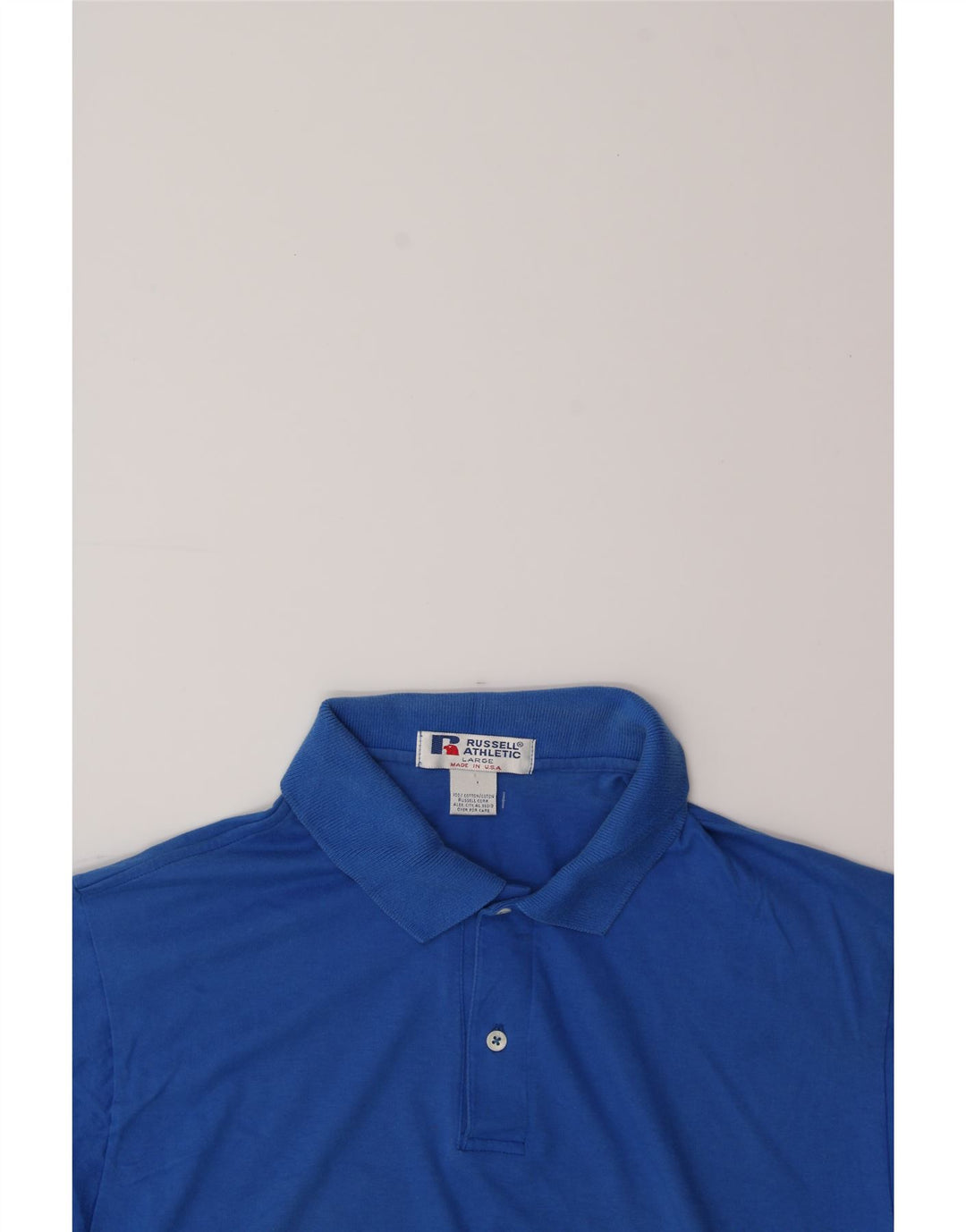 RUSSELL ATHLETIC Mens Polo Shirt Large Blue Cotton Vintage Russell Athletic and Second-Hand Russell Athletic from Messina Hembry 
