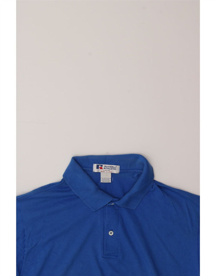 RUSSELL ATHLETIC Mens Polo Shirt Large Blue Cotton Vintage Russell Athletic and Second-Hand Russell Athletic from Messina Hembry 