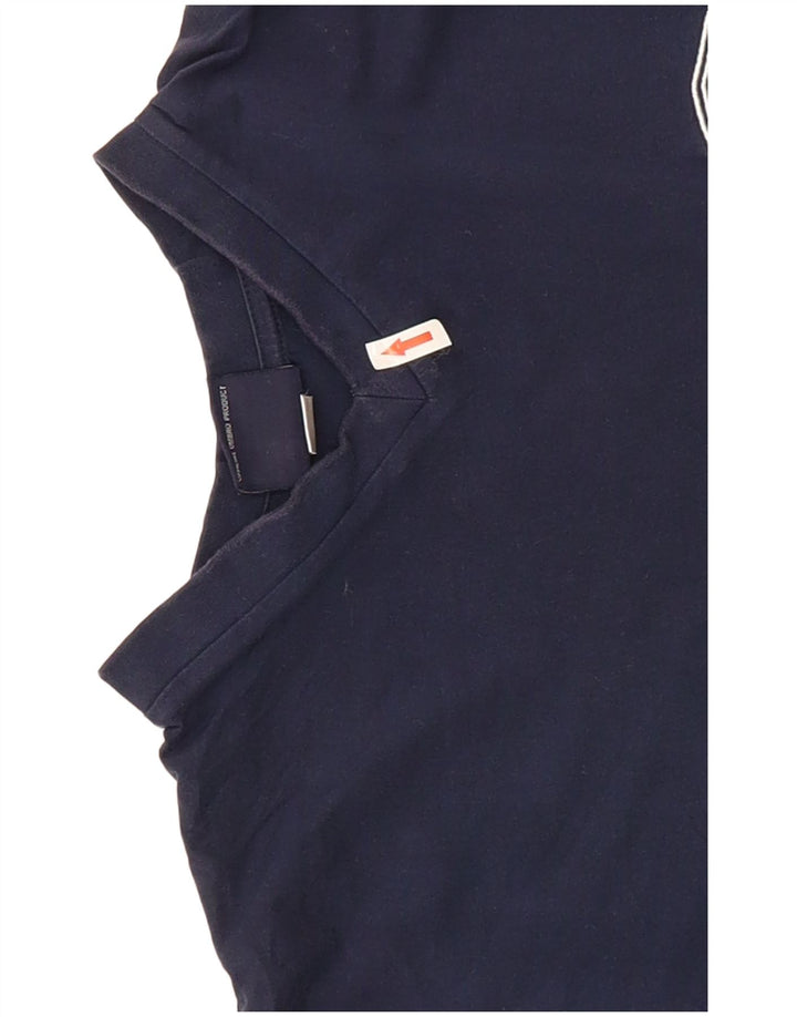 Umbro Mens T-Shirt Top Medium Navy Blue Cotton