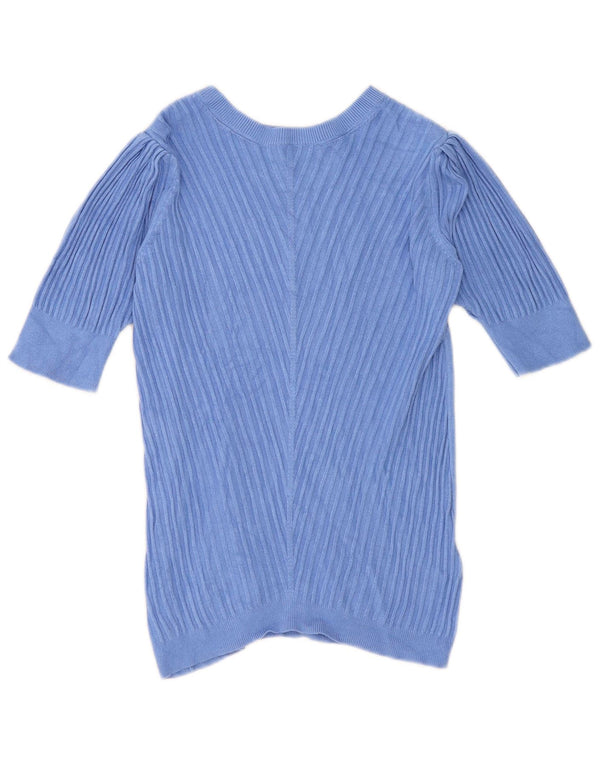 Marks & Spencer Womens Boat Neck Jumper Sweater UK 8 Small Blue
