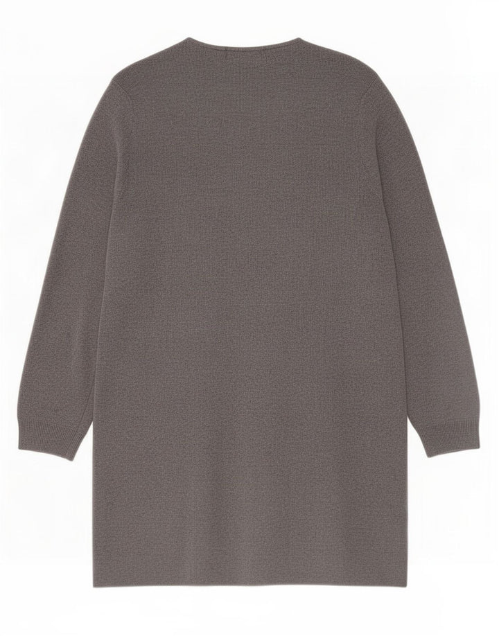 Marks & Spencer Womens Longline Open Cardigan Sweater UK 12 Medium Grey