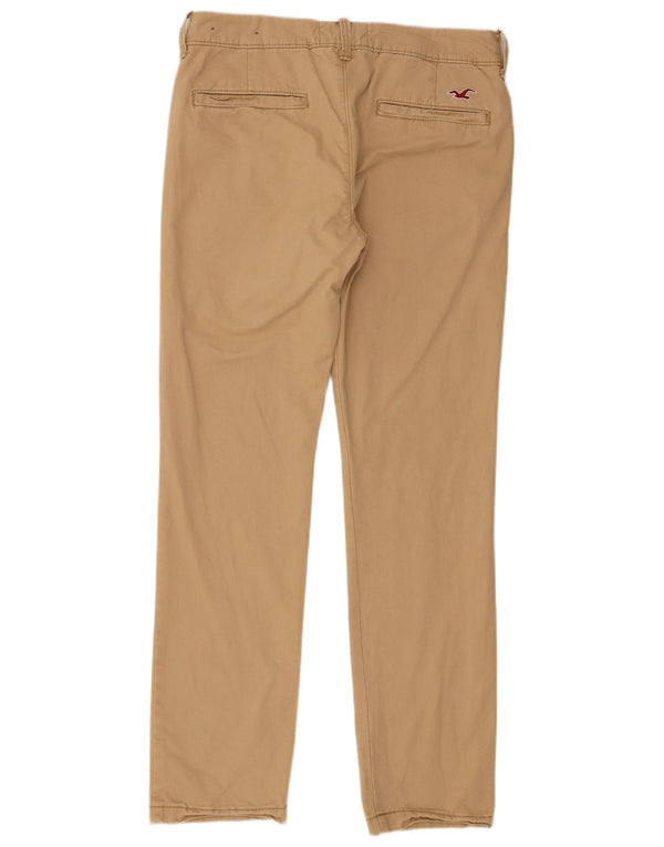 Hollister Mens Straight Chino Trousers W32 L32 Beige Cotton