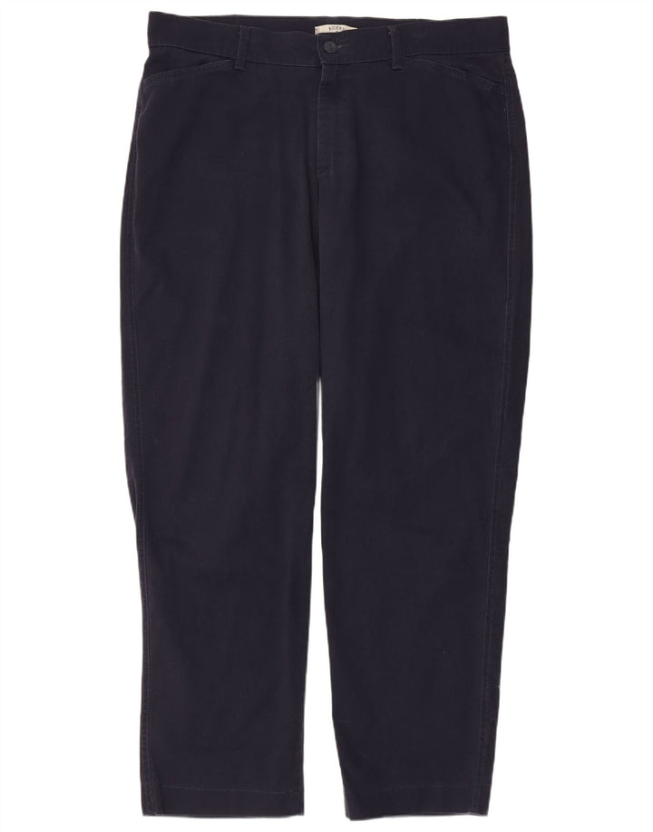 LEE Womens Straight Casual Trousers US 18 2XL W40 L31 Navy Blue Cotton