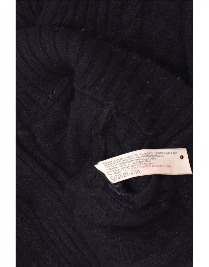Fat Face Mens Cardigan Sweater Medium Navy Blue Wool
