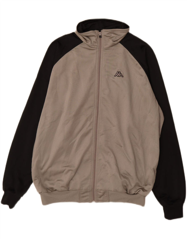 Kappa Mens Tracksuit Top Jacket Large Grey Colourblock
