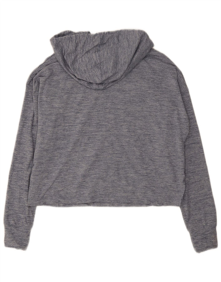 NIKE Womens Dri Fit Oversized Hoodie Jumper UK 10 Small Blue Polyester