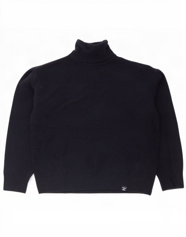 Superdry Womens Oversized Roll Neck Jumper Sweater UK 12 Medium Navy Blue