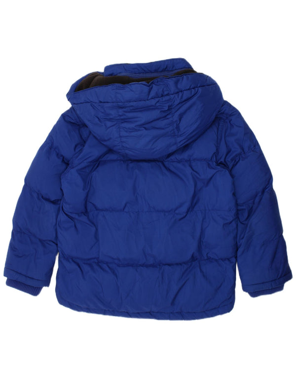 TIMBERLAND Boys Hooded Padded Jacket 5-6 Years Blue Polyester