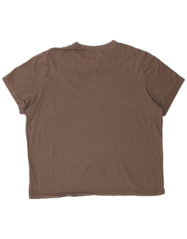 NIKE Mens T-Shirt Top 2XL Brown Cotton