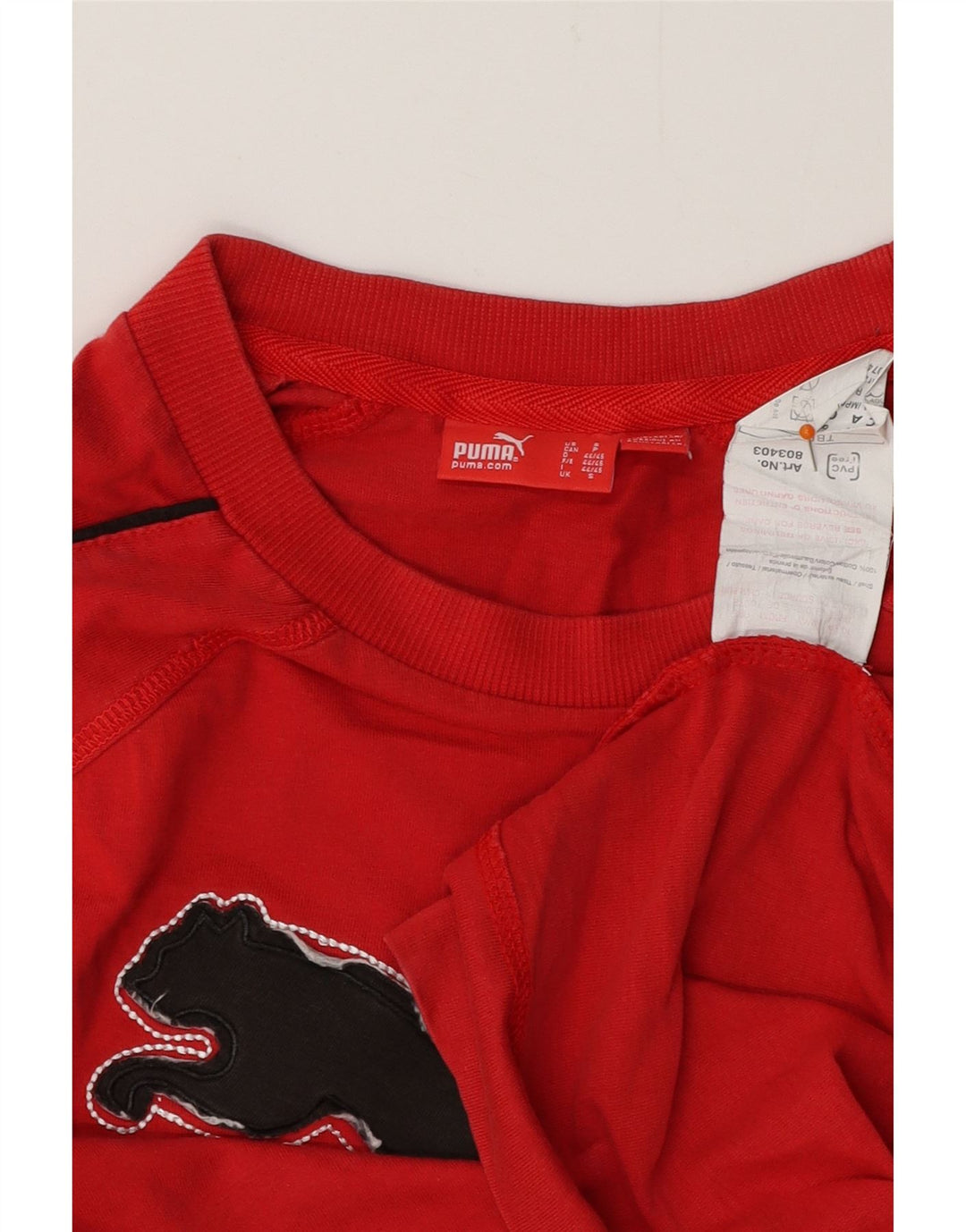 PUMA Mens Graphic Top Long Sleeve Small Red Cotton Vintage Puma and Second-Hand Puma from Messina Hembry 
