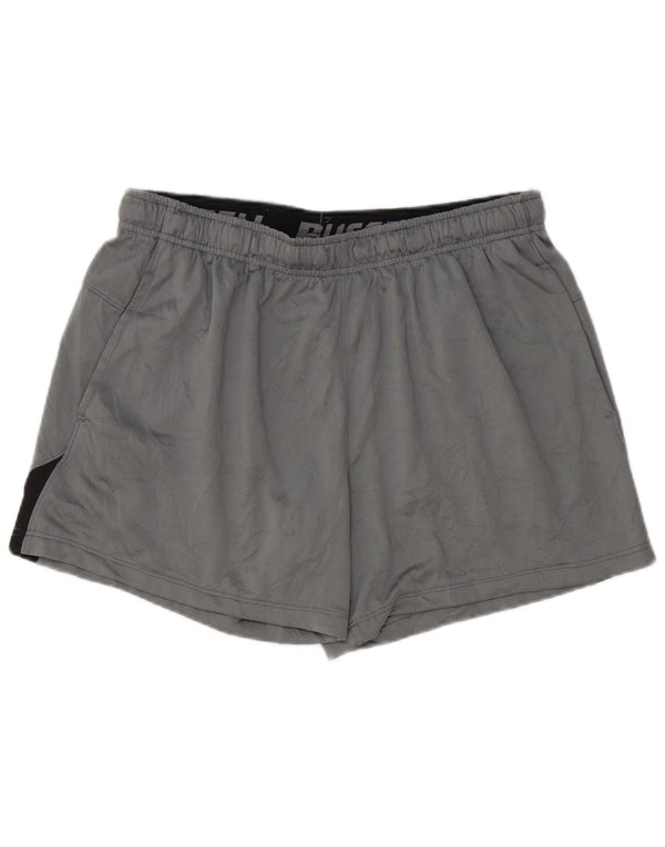 RUSSELL ATHLETIC Mens Dri-Power Sport Shorts Large Grey Colourblock