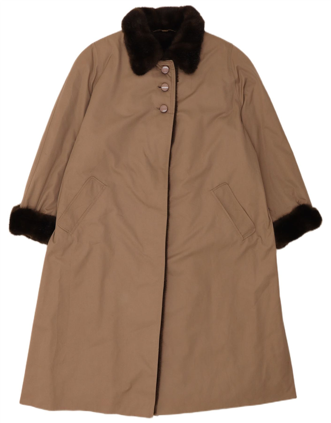 Valmeline Womens Overcoat UK 20 2XL Brown Polyester