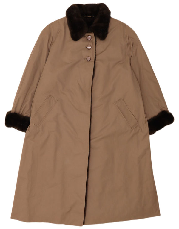 Valmeline Womens Overcoat UK 20 2XL Brown Polyester