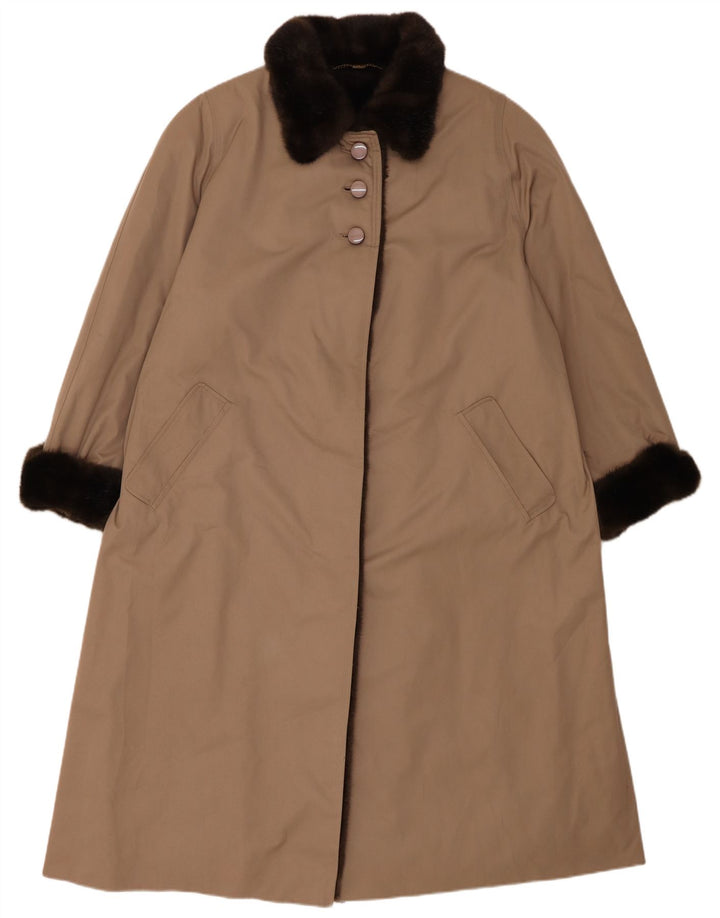 Valmeline Womens Overcoat UK 20 2XL Brown Polyester