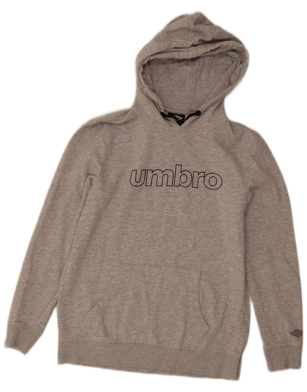 Umbro Mens Graphic Hoodie Jumper Medium Grey Cotton