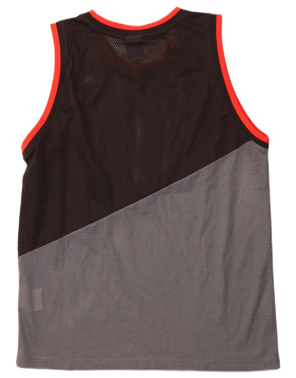 CHAMPION Mens Graphic Vest Top Large Black Colourblock Polyester