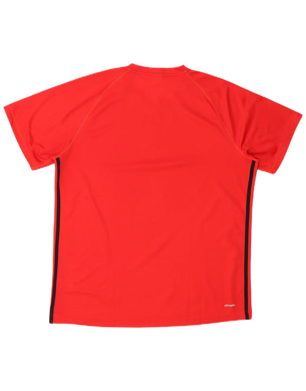 ADIDAS Mens Climalite T-Shirt Top XL Red Polyester