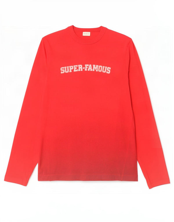 Calvin Klein Jeans Mens Graphic Top Long Sleeve Medium Red Cotton