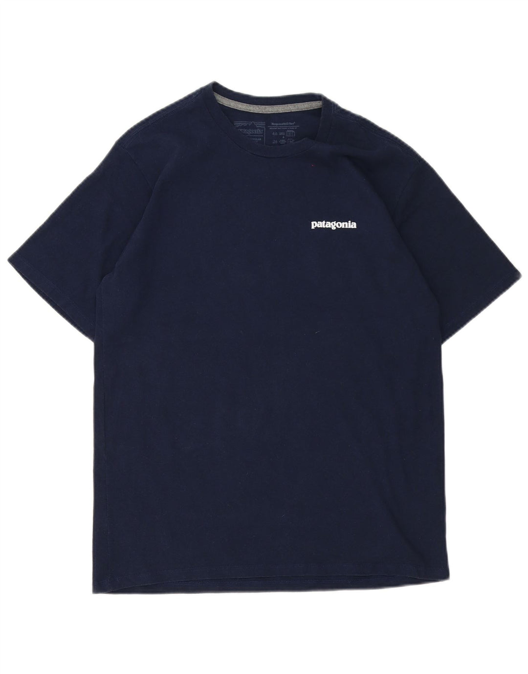 Patagonia Mens Regular Fit Graphic T-Shirt Top Small Navy Blue Polyester