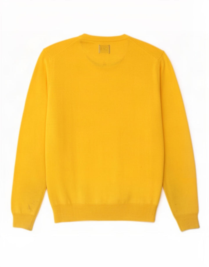 Rifle Mens Crew Neck Jumper Sweater Medium Yellow Acrylic