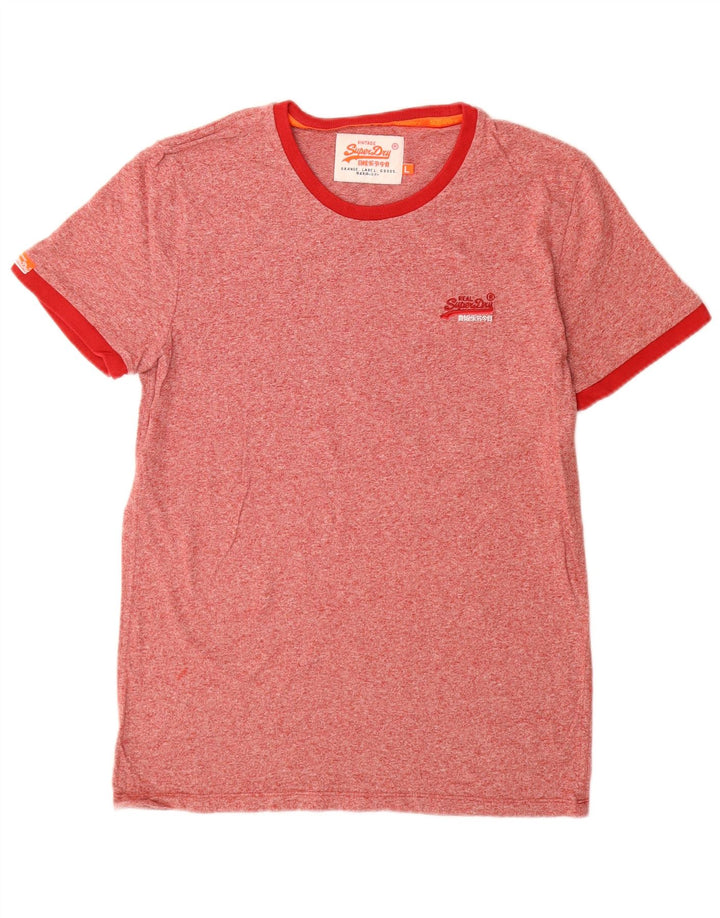 Superdry Mens Graphic T-Shirt Top Large Red Flecked
