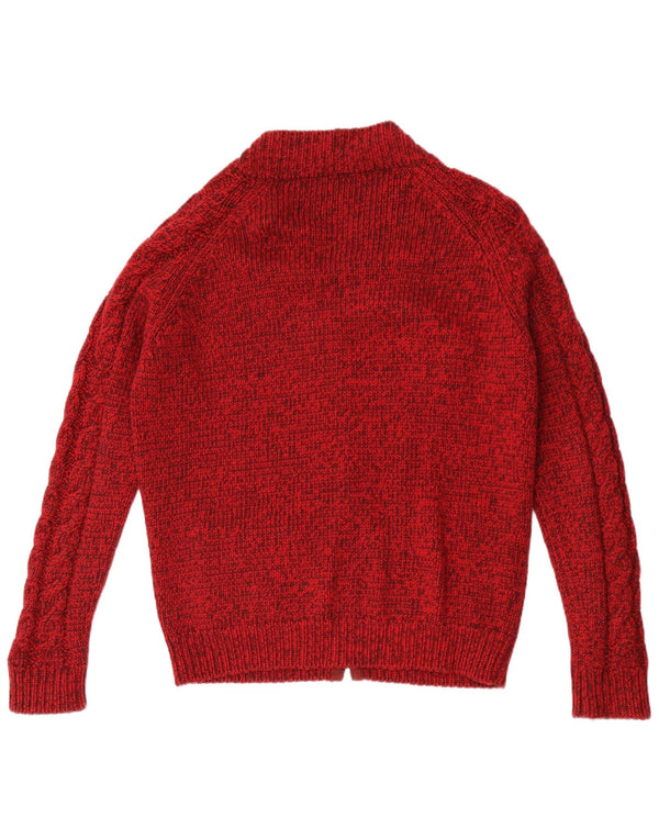 Vintage Mens Cardigan Sweater Medium Red Flecked