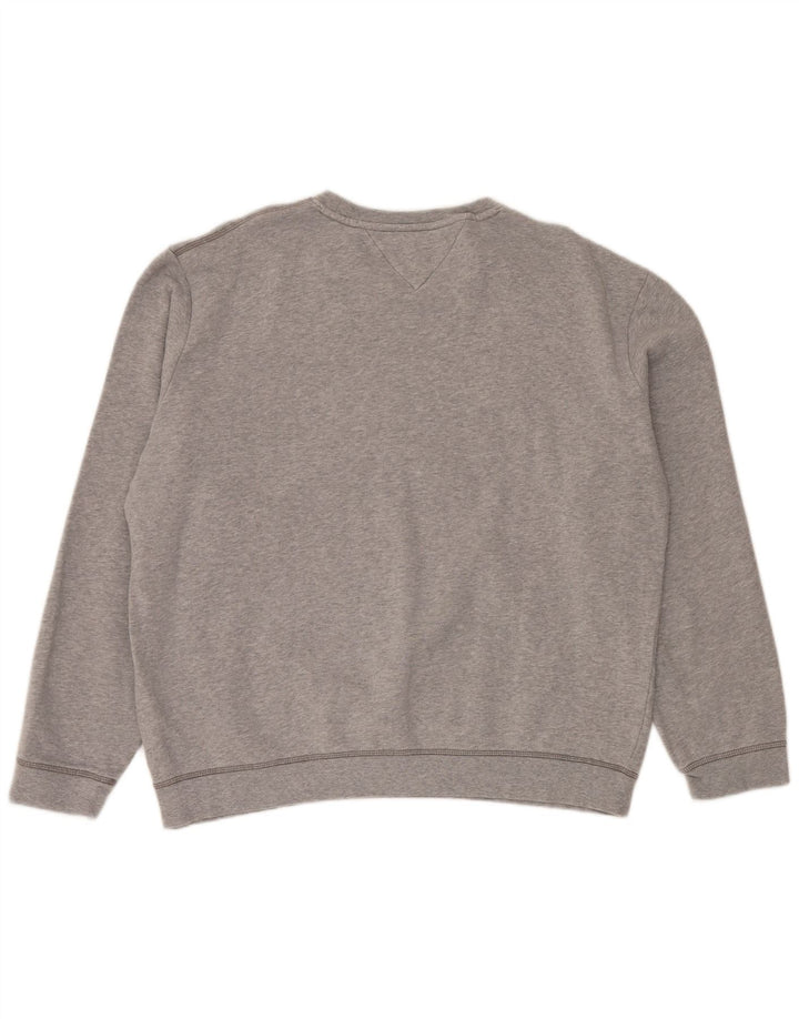 Tommy Hilfiger Mens Graphic Sweatshirt Jumper 2XL Grey Colourblock Cotton