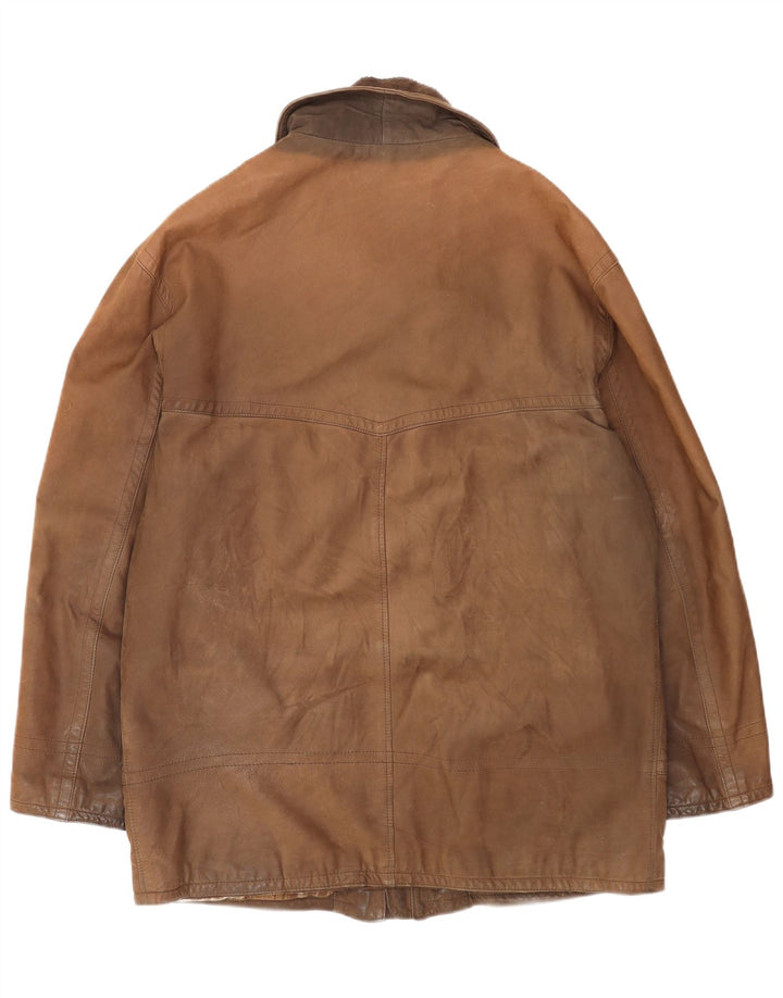 Conbipel Mens Leather Jacket IT 52 Large Brown Leather