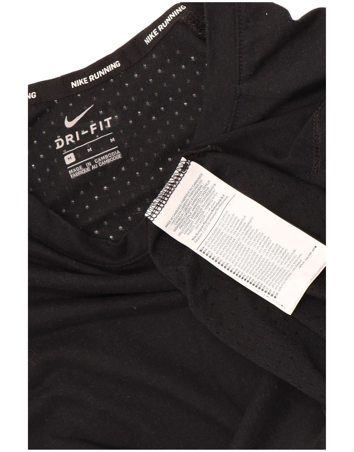 Nike Mens Dri Fit T-Shirt Top Medium Black Polyester