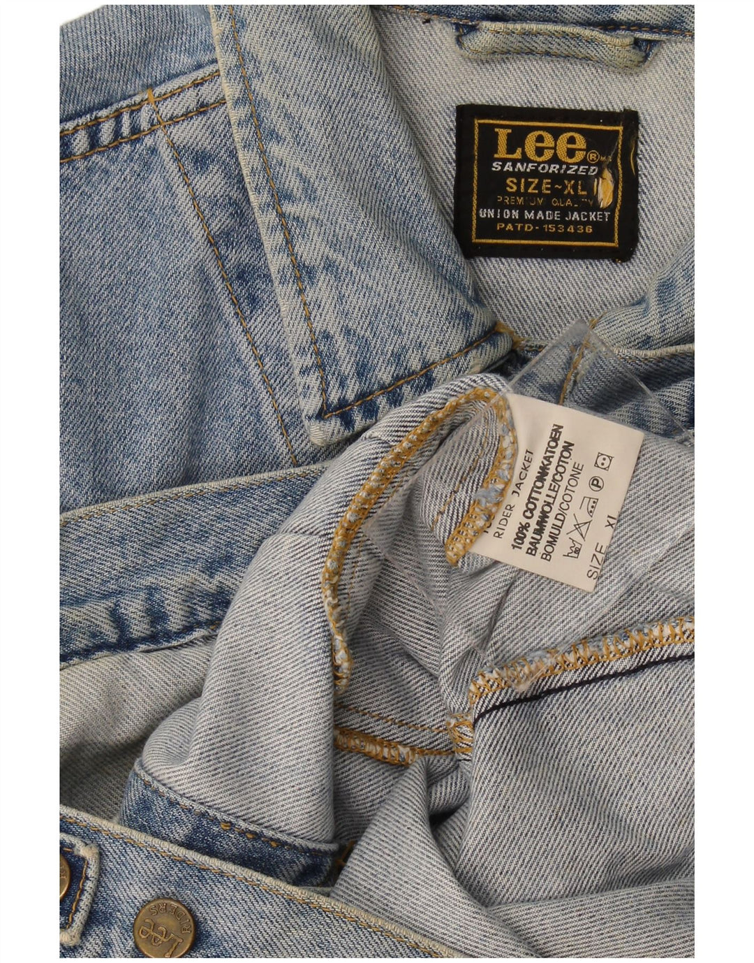 Lee Mens Denim Jacket UK 42 XL Blue Cotton