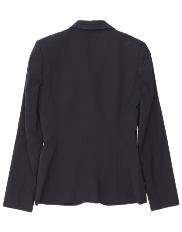 Hugo Boss Womens 2 Button Blazer Jacket UK 6 XS Navy Blue Virgin Wool
