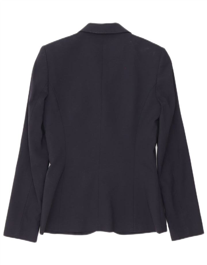 Hugo Boss Womens 2 Button Blazer Jacket UK 6 XS Navy Blue Virgin Wool