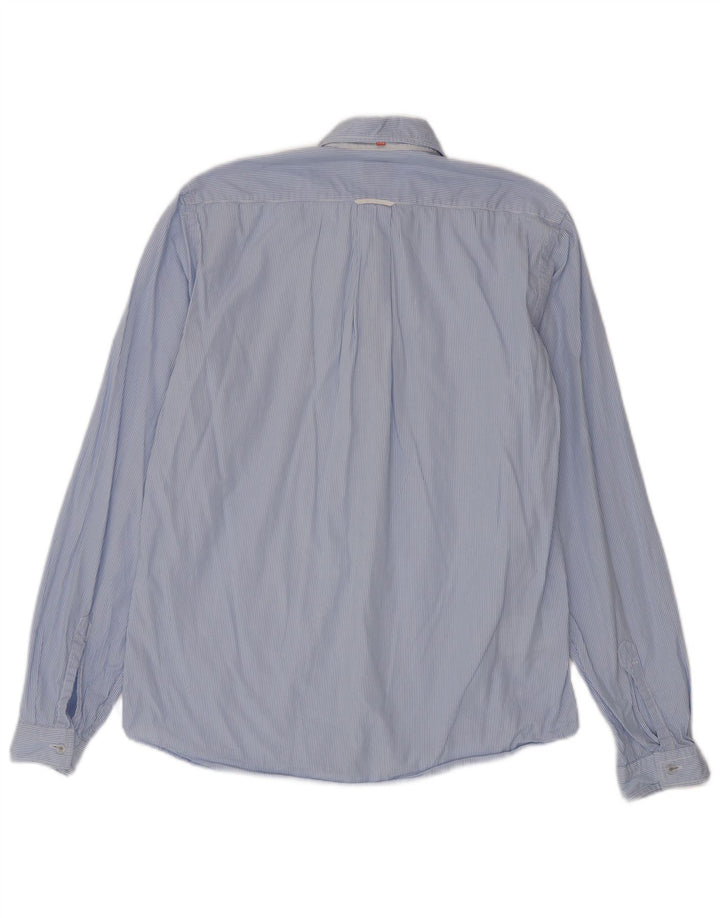 Hugo Boss Mens Shirt Medium Blue Pinstripe Cotton