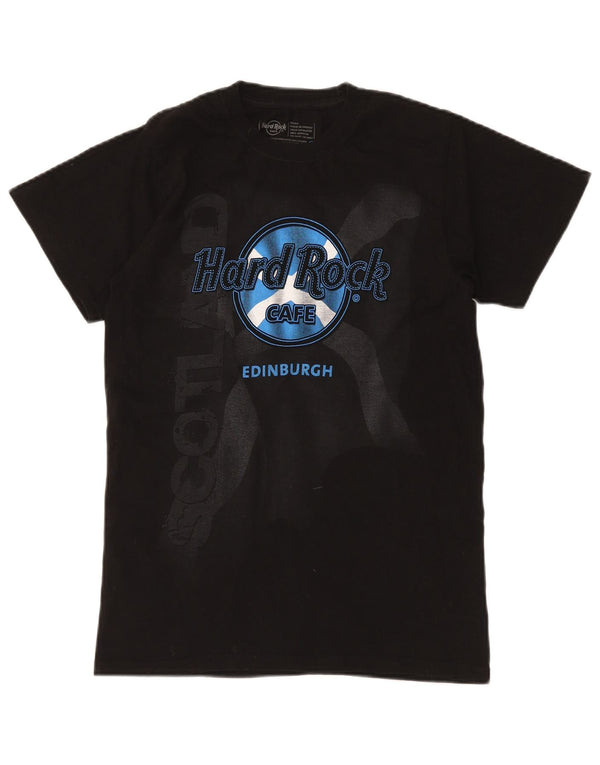 HARD ROCK CAFE Mens Edinburgh Graphic T-Shirt Top Small Black Cotton