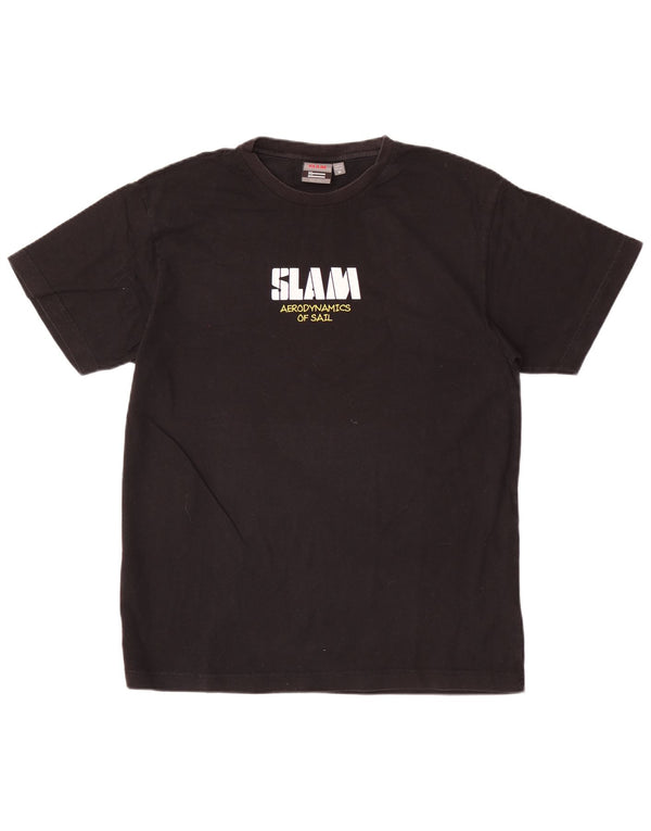 Slam Mens Graphic T-Shirt Top Medium Black Cotton