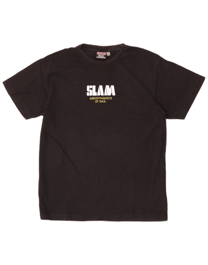 Slam Mens Graphic T-Shirt Top Medium Black Cotton