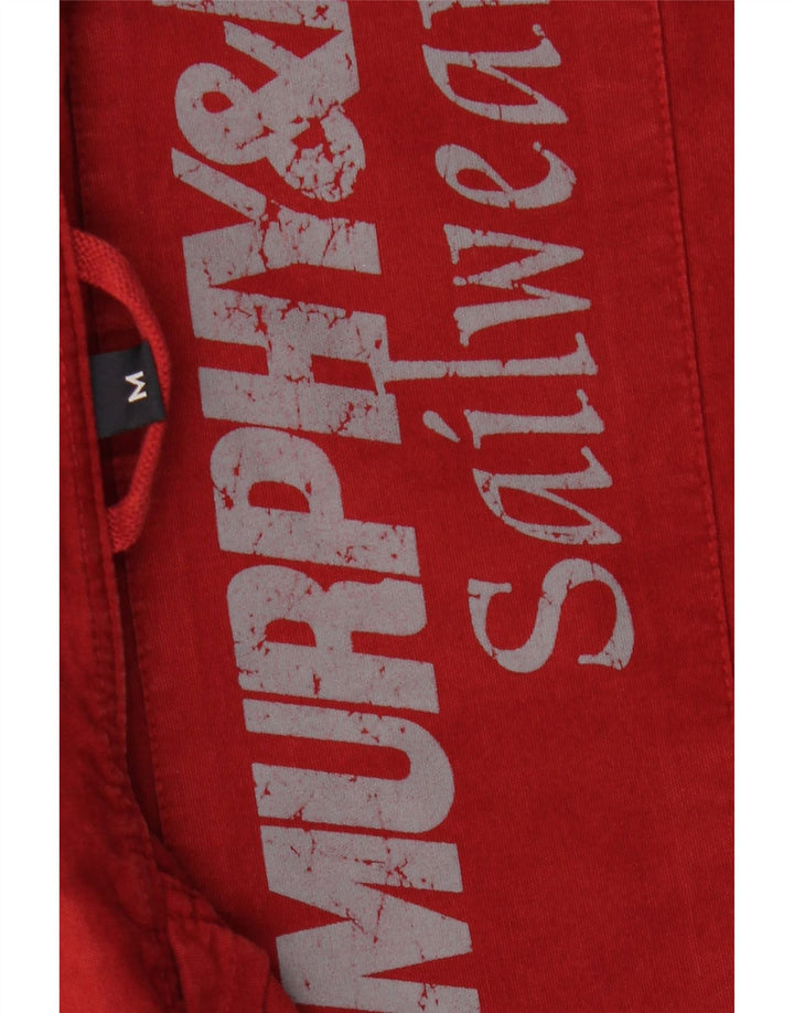 MURPHY & NYE Mens Sailwear Bomber Jacket UK 38 Medium Red Cotton