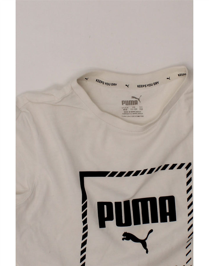 PUMA Boys Graphic T-Shirt Top 11-12 Years White Vintage Puma and Second-Hand Puma from Messina Hembry 