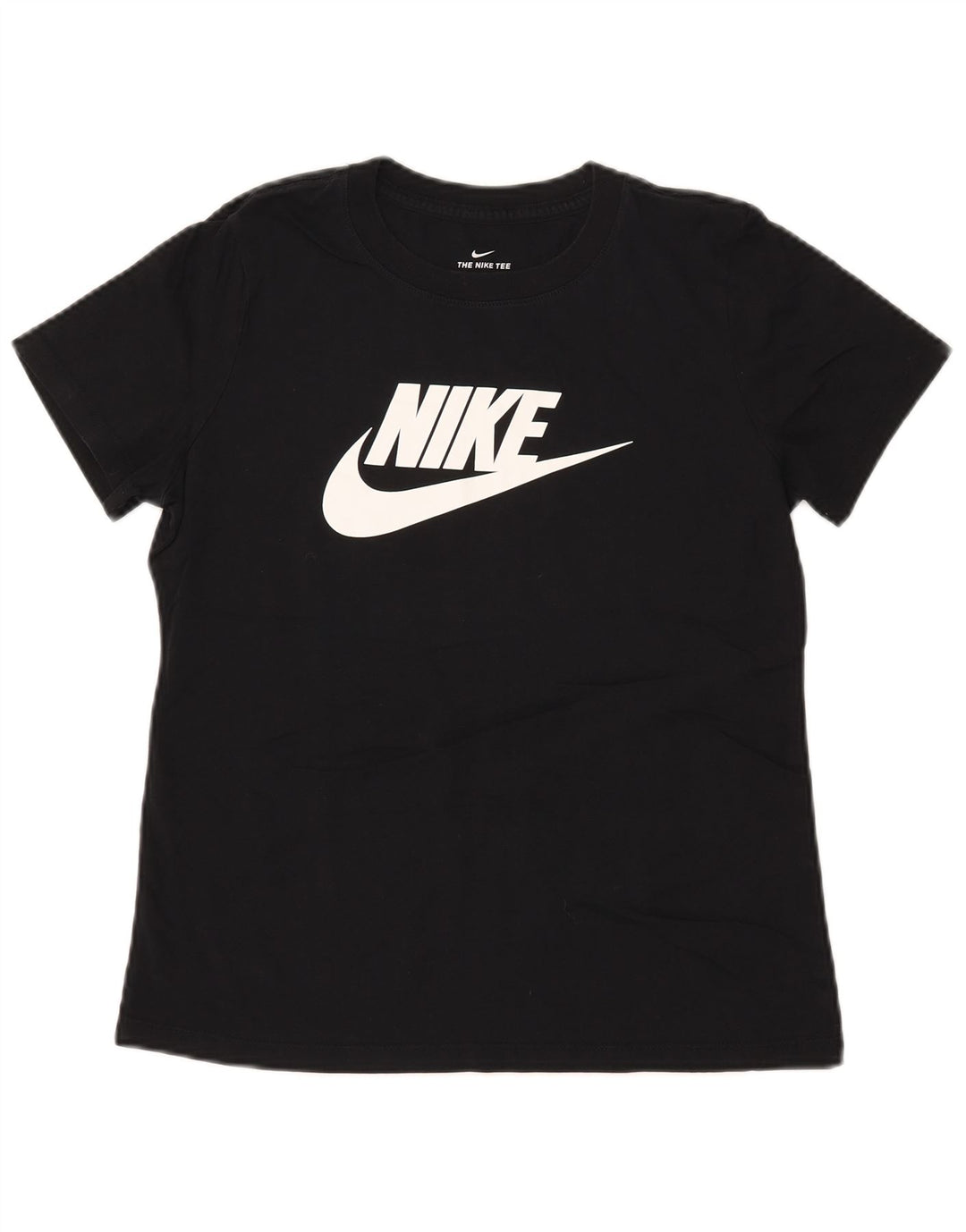 NIKE Womens Graphic T-Shirt Top UK 14 Medium Black Cotton